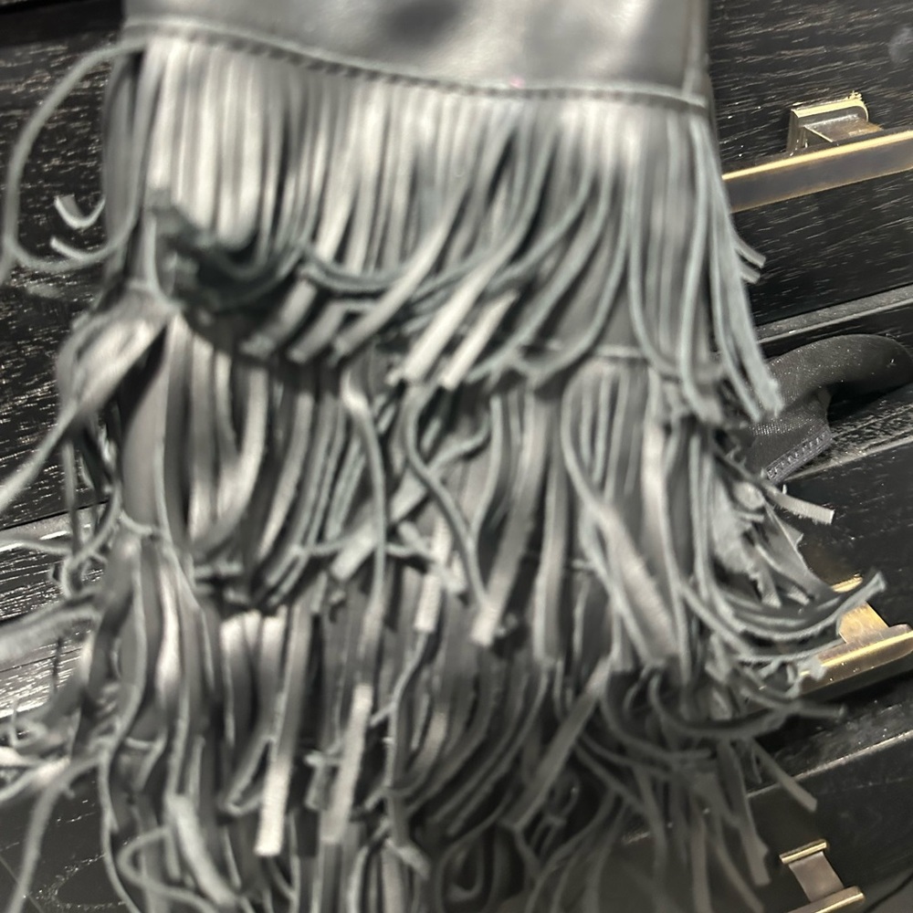 Fringed pouch Black Calista bag